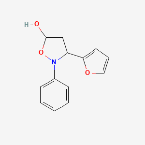 molecular formula C13H13NO3 B12890892 3-(Furan-2-yl)-2-phenylisoxazolidin-5-ol CAS No. 189255-05-8