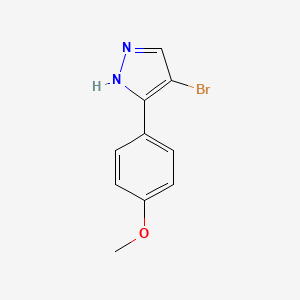molecular formula C10H9BrN2O B1289090 4-溴-5-(4-甲氧苯基)-1H-吡唑 CAS No. 474706-38-2
