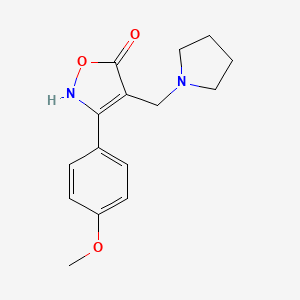 molecular formula C15H18N2O3 B12890907 5(2H)-Isoxazolone, 3-(4-methoxyphenyl)-4-(1-pyrrolidinylmethyl)- CAS No. 61195-04-8
