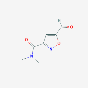 molecular formula C7H8N2O3 B12890982 5-formyl-N,N-dimethylisoxazole-3-carboxamide 