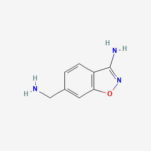 molecular formula C8H9N3O B1289109 3-Amino-1,2-benzisoxazole-6-methanamine 