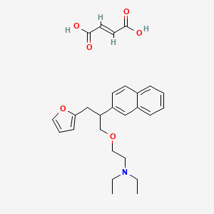 molecular formula C27H33NO6 B12891097 2-(2-Furfuryl-2-naphthylethoxy)triethylamine fumarate CAS No. 73953-93-2
