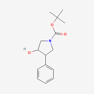 molecular formula C15H21NO3 B12891104 tert-Butyl 3-hydroxy-4-phenylpyrrolidine-1-carboxylate 