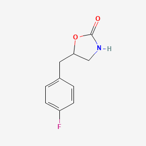 molecular formula C10H10FNO2 B12891196 5-((4-Fluorophenyl)methyl)-2-oxazolidinone CAS No. 62825-91-6