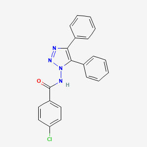 molecular formula C21H15ClN4O B12891202 4-Chloro-N-(4,5-diphenyl-1H-1,2,3-triazol-1-yl)benzamide CAS No. 61588-72-5