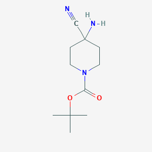 molecular formula C11H19N3O2 B1289121 Tert-butyl 4-amino-4-cyanopiperidine-1-carboxylate CAS No. 331281-25-5