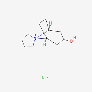 molecular formula C11H20ClNO B12891508 (1R,5R)-3-Hydroxyspiro[bicyclo[3.2.1]octane-8,1'-pyrrolidin]-1'-ium chloride 
