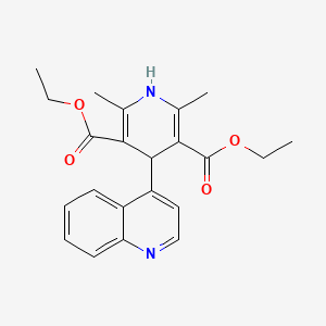 molecular formula C22H24N2O4 B12891527 Diethyl 2,6-dimethyl-4-(quinolin-4-yl)-1,4-dihydropyridine-3,5-dicarboxylate CAS No. 53274-27-4