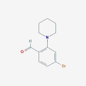 molecular formula C12H14BrNO B1289166 4-溴-2-(哌啶-1-基)苯甲醛 CAS No. 643094-36-4