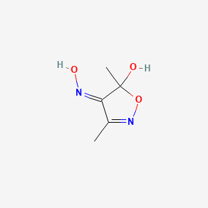 molecular formula C5H8N2O3 B12891665 5-Hydroxy-3,5-dimethylisoxazol-4(5H)-one oxime 