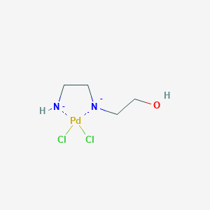 molecular formula C4H10Cl2N2OPd-2 B12891740 2-(2-Aminoethylamino)ethanol,palladium(2+),dichloride 
