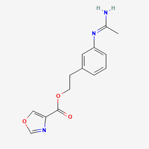 molecular formula C14H15N3O3 B12891768 3-Acetimidamidophenethyl oxazole-4-carboxylate 