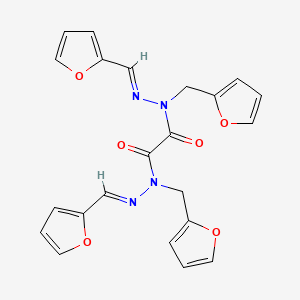 molecular formula C22H18N4O6 B12891910 N1,N2-Bis(furan-2-ylmethyl)-N'1,N'2-bis(furan-2-ylmethylene)oxalohydrazide 