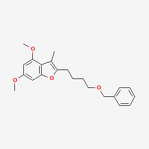 molecular formula C22H26O4 B12891933 2-[4-(Benzyloxy)butyl]-4,6-dimethoxy-3-methyl-1-benzofuran CAS No. 831171-02-9