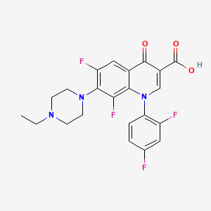 molecular formula C22H19F4N3O3 B12891963 3-Quinolinecarboxylic acid, 1-(2,4-difluorophenyl)-7-(4-ethyl-1-piperazinyl)-6,8-difluoro-1,4-dihydro-4-oxo- CAS No. 182869-10-9