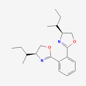 molecular formula C20H28N2O2 B12891973 1,2-Bis((4S)-4-(sec-butyl)-4,5-dihydrooxazol-2-yl)benzene 