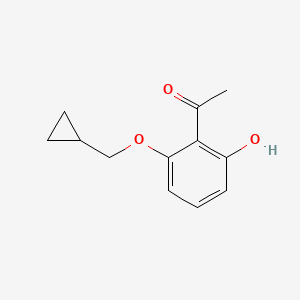 molecular formula C12H14O3 B1289199 1-(2-(Cyclopropylmethoxy)-6-hydroxyphenyl)ethanone CAS No. 405239-70-5