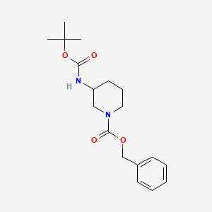 molecular formula C18H26N2O4 B1289201 Benzyl 3-(tert-butoxycarbonylamino)piperidine-1-carboxylate CAS No. 406213-47-6