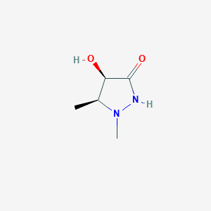 molecular formula C5H10N2O2 B12892069 (4R,5S)-4-hydroxy-1,5-dimethylpyrazolidin-3-one 