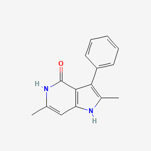 molecular formula C15H14N2O B12892074 2,6-Dimethyl-3-phenyl-1H-pyrrolo[3,2-c]pyridin-4(5H)-one CAS No. 61191-35-3