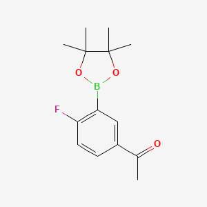 molecular formula C14H18BFO3 B1289212 1-(4-Fluoro-3-(4,4,5,5-tetramethyl-1,3,2-dioxaborolan-2-yl)phenyl)ethanone CAS No. 765916-70-9