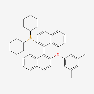 molecular formula C40H43OP B12892181 (1R)-Dicyclohexyl(2'-(3,5-dimethylphenoxy)-[1,1'-binaphthalen]-2-yl)phosphine 