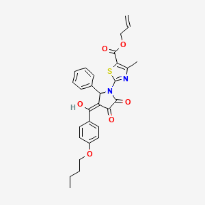 molecular formula C29H28N2O6S B12892199 Allyl 2-[3-(4-butoxybenzoyl)-4-hydroxy-5-oxo-2-phenyl-2,5-dihydro-1H-pyrrol-1-YL]-4-methyl-1,3-thiazole-5-carboxylate CAS No. 617695-24-6