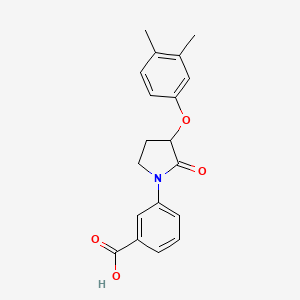 molecular formula C19H19NO4 B12892238 3-(3-(3,4-Dimethylphenoxy)-2-oxopyrrolidin-1-yl)benzoic acid CAS No. 649774-33-4