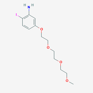 molecular formula C13H20INO4 B12892240 2-Iodo-5-(2-(2-(2-methoxyethoxy)ethoxy)ethoxy)aniline CAS No. 835629-18-0