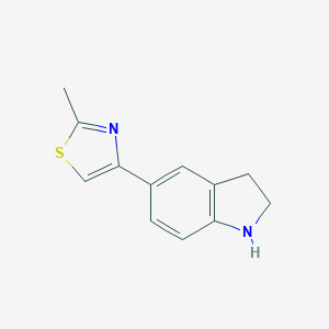 molecular formula C12H12N2S B128923 4-(Indolin-5-yl)-2-methylthiazole CAS No. 144340-48-7