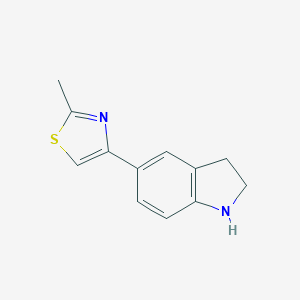 molecular formula C12H12N2S B128923 5-(2-甲基-1,3-噻唑-4-基)-2,3-二氢-1H-吲哚 CAS No. 144340-48-7