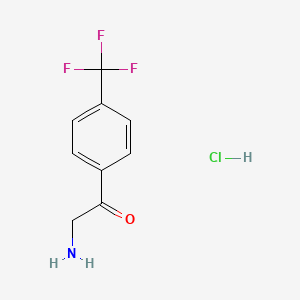 molecular formula C9H9ClF3NO B1289235 2-氨基-1-(4-(三氟甲基)苯基)乙酮盐酸盐 CAS No. 339-58-2