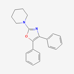 molecular formula C20H20N2O B12892463 Oxazole, 4,5-diphenyl-2-piperidino- CAS No. 20503-73-5