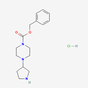molecular formula C16H24ClN3O2 B12892541 Benzyl 4-(pyrrolidin-3-yl)piperazine-1-carboxylate hydrochloride 