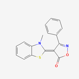 molecular formula C17H12N2O2S B12892647 4-(3-Methylbenzo[d]thiazol-2(3H)-ylidene)-3-phenylisoxazol-5(4H)-one 