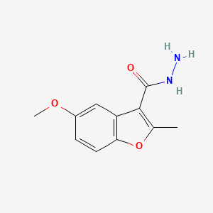 molecular formula C11H12N2O3 B12892859 5-Methoxy-2-methylbenzofuran-3-carbohydrazide 
