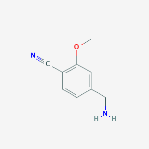 molecular formula C9H10N2O B1289301 4-(Aminomethyl)-2-methoxybenzonitrile CAS No. 182287-70-3