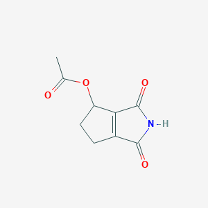molecular formula C9H9NO4 B12893034 1,3-Dioxo-1,2,3,4,5,6-hexahydrocyclopenta[c]pyrrol-4-yl acetate CAS No. 62291-40-1