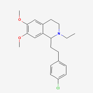 molecular formula C21H26ClNO2 B12893068 1-(4-Chlorophenethyl)-6,7-dimethoxy-2-ethyl-1,2,3,4-tetrahydroisoquinoline CAS No. 63937-76-8