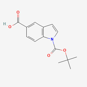 molecular formula C14H15NO4 B1289309 1-(tert-Butoxycarbonyl)-1H-indole-5-carboxylic acid CAS No. 188751-54-4