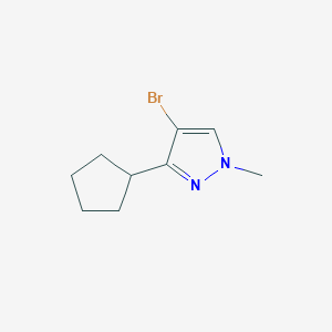 molecular formula C9H13BrN2 B12893222 4-Bromo-3-cyclopentyl-1-methyl-1H-pyrazole 