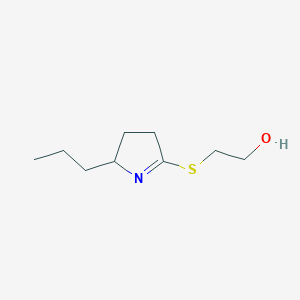 molecular formula C9H17NOS B12893230 2-[(2-Propyl-3,4-dihydro-2H-pyrrol-5-yl)sulfanyl]ethan-1-ol CAS No. 61309-24-8