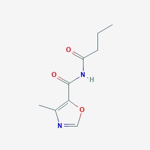 molecular formula C9H12N2O3 B12893285 N-Butanoyl-4-methyl-1,3-oxazole-5-carboxamide CAS No. 62539-95-1