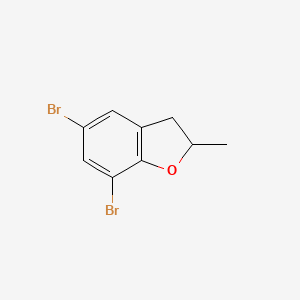 molecular formula C9H8Br2O B12893312 5,7-Dibromo-2-methyl-2,3-dihydrobenzofuran CAS No. 89819-20-5