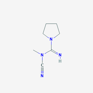 molecular formula C7H12N4 B12893350 N-Cyano-N-methylpyrrolidine-1-carboximidamide 