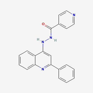 molecular formula C21H16N4O B12893370 2-Phenyl-4-isonicotinyl-hydrazino-quinoline CAS No. 159586-78-4