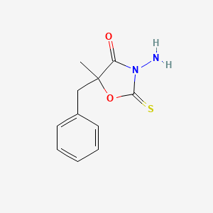 molecular formula C11H12N2O2S B12893433 3-Amino-5-benzyl-5-methyl-2-sulfanylidene-1,3-oxazolidin-4-one CAS No. 88051-75-6