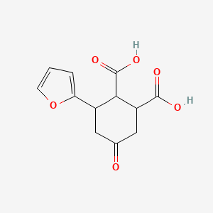 molecular formula C12H12O6 B12893437 3-(2-Furanyl)-5-oxo-1,2-cyclohexanedicarboxylic acid CAS No. 130598-06-0