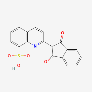 molecular formula C18H11NO5S B12893460 8-Quinolinesulfonic acid, 2-(2,3-dihydro-1,3-dioxo-1H-inden-2-yl)- CAS No. 94803-31-3