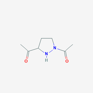 molecular formula C7H12N2O2 B12893561 1,1'-(Pyrazolidine-1,3-diyl)diethanone CAS No. 820972-87-0